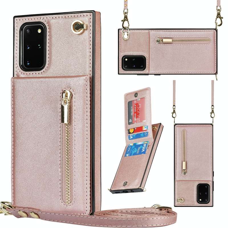 For Samsung Galaxy S20 Cross-body Zipper Square TPU+PU Back Cover Case with Holder & Card Slots &...