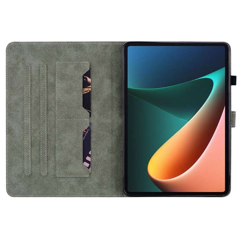 For Xiaomi Pad 5/Pad 5 Pro Tiger Pattern PU Tablet Case With Sleep / Wake-up Function(Black)