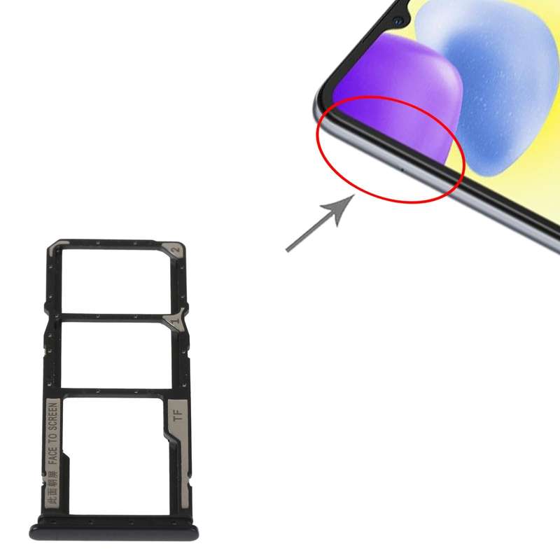 SIM Card Tray + SIM Card Tray + Micro SD Card Tray For Xiaomi Redmi 10A (Black)