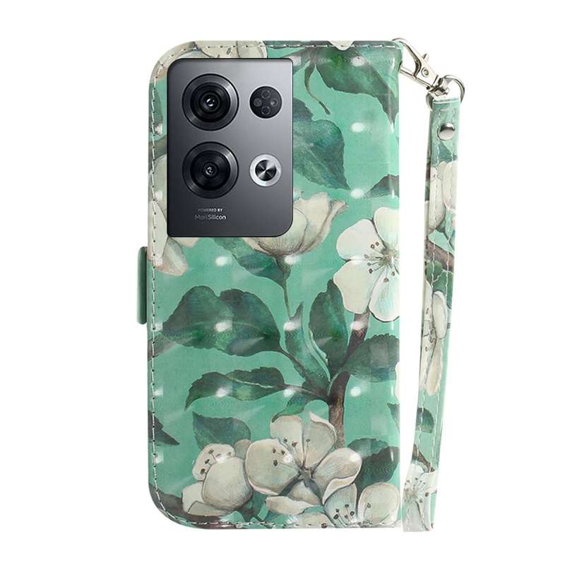 For OPPO Reno8 Pro+ 3D Colored Horizontal Flip Leather Phone Case(Watercolor Flower)