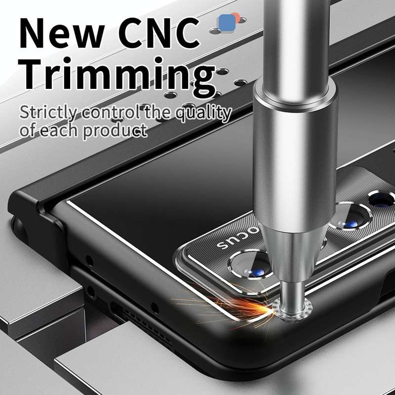 For Samsung Galaxy Z Fold4 Aluminum Alloy Double Hinge Shockproof Phone Protective Case(Black)