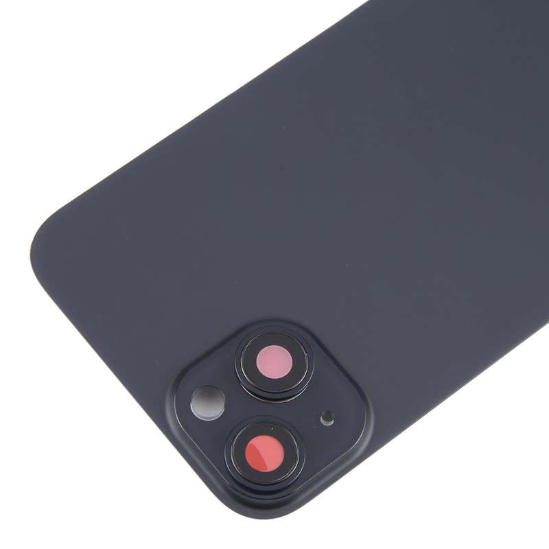 For iPhone 15 Plus Battery Back Cover with Camera Lens Cover + MagSafe Magnet(Black)