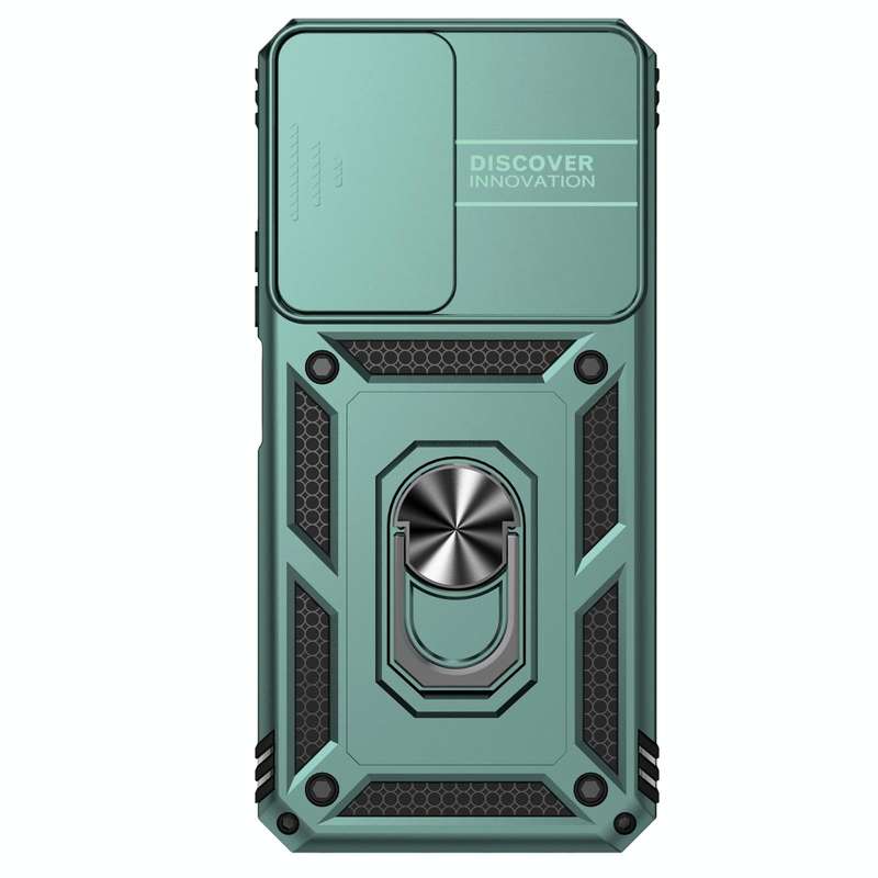 For Honor X7 Sliding Camshield Holder Phone Case(Dark Green)