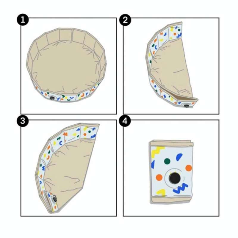 80 x 20cm Children Foldable No Need Inflate Bathing Tub Playing House Game Sand Ball Pool(Beige)