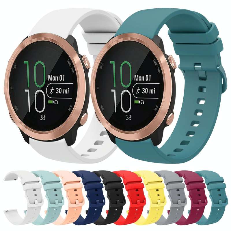For Garmin Forerunner 645 Music 20mm Solid Color Soft Silicone Watch Band(Black)