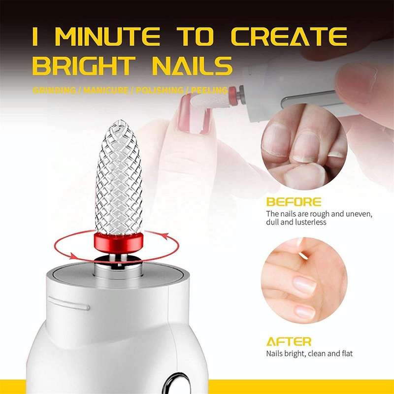 Rechargeable Nail Drill Machine Set with Ceramic Drill Bit Spot Lighting(Black)