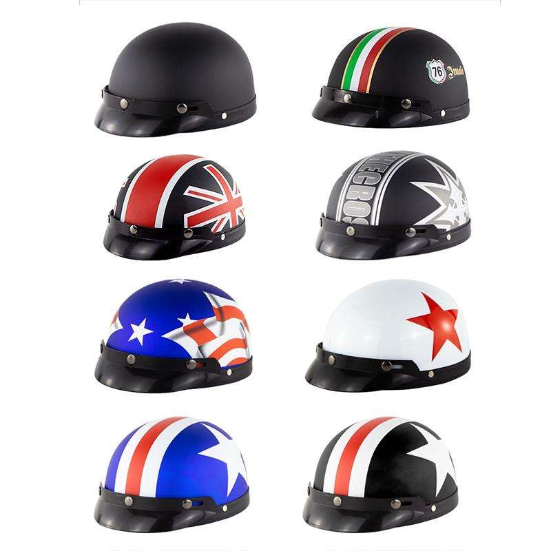 Soman Electromobile Motorcycle Half Face Helmet Retro Harley Helmet with Goggles(Matte Black Fren...