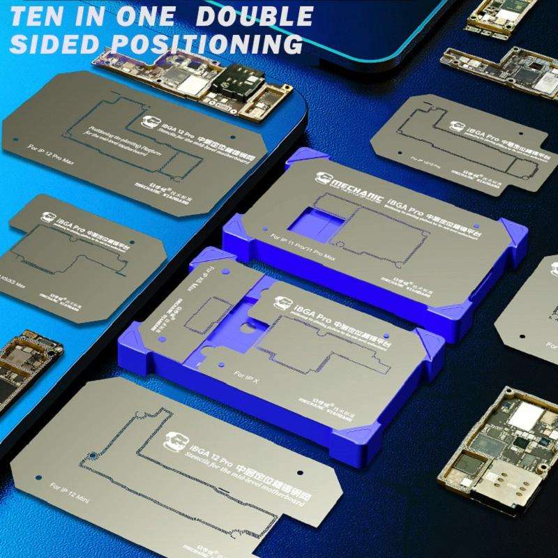 Mechanic iBGA 12 Pro 10 in 1 BGA Reballing Stencil Platform for iPhone X~12 Pro Max