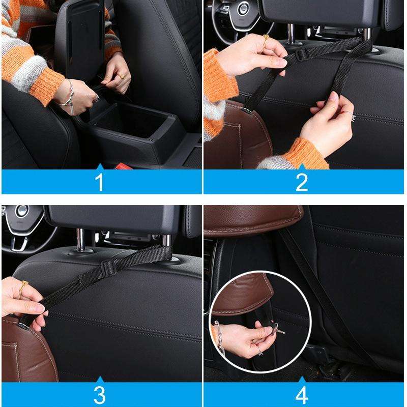 Car Front Seat Hanging Bag Paper Towel / Water Cup Storage Bag(Black)