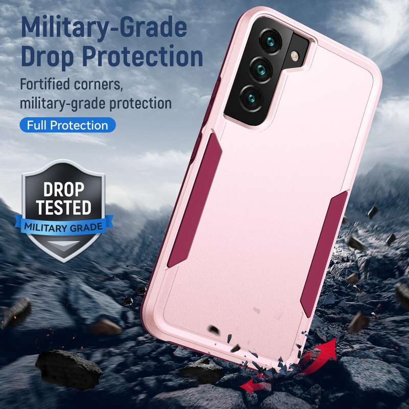 For Samsung Galaxy S22 5G Pioneer Armor Heavy Duty PC + TPU Phone Case(Pink)