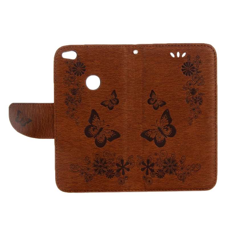 For Huawei P8 Lite (2017) Butterflies Embossing Horizontal Flip Leather Case with Holder & Card S...