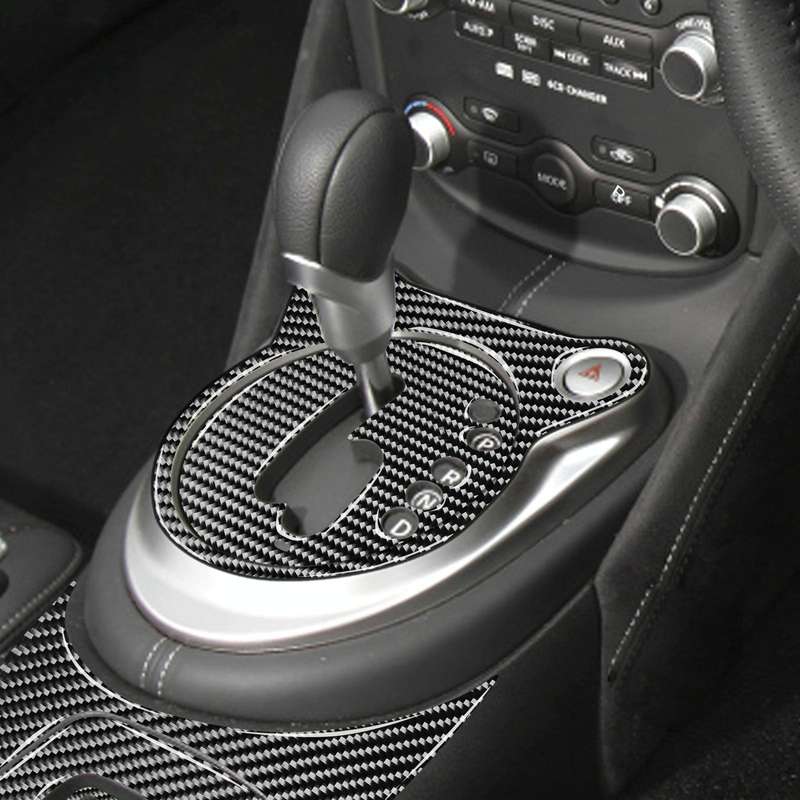 5 in 1 Car Carbon Fiber Gear Position Cup Holder Panel Decorative Sticker for Nissan 370Z Z34 200...