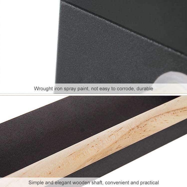 Non-perforated Kitchen Paper Holder Rag Roll Paper Storage Rack Toilet Bathroom Towel Rack(Black)