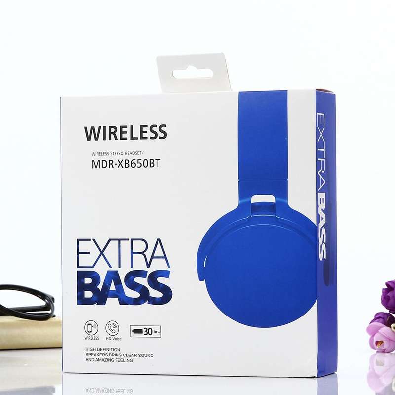 MDR-XB650BT Headband Folding Stereo Wireless Bluetooth Headphone Headset, Support 3.5mm Audio Inp...