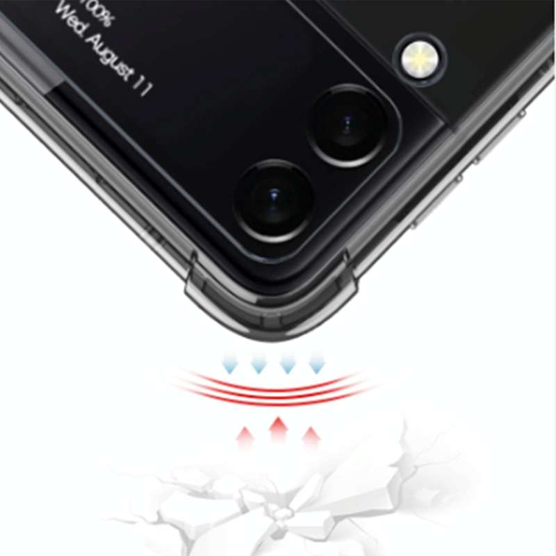 For Samsung Galaxy Z Flip4 GKK Airbag Protective Phone Case with Ring(Black)
