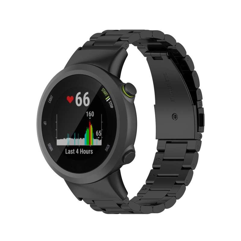 For Garmin Forerunner 45 / 45S / Swim 2 Universal Three Beads Stainless Steel Watch Band(Black)