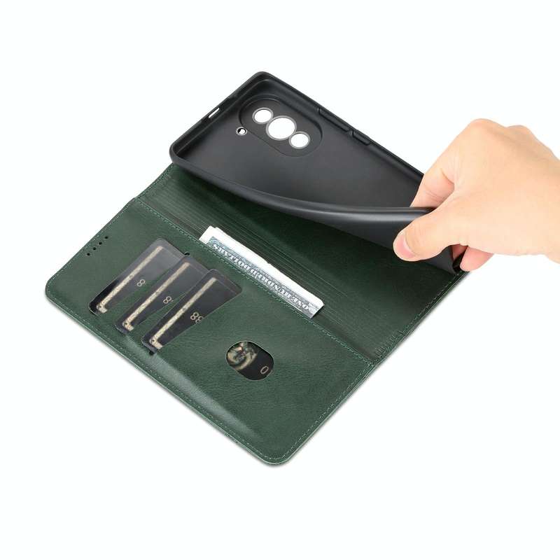 For Huawei nova 10 Pro AZNS Magnetic Calf Texture Flip Leather Phone Case(Dark Green)