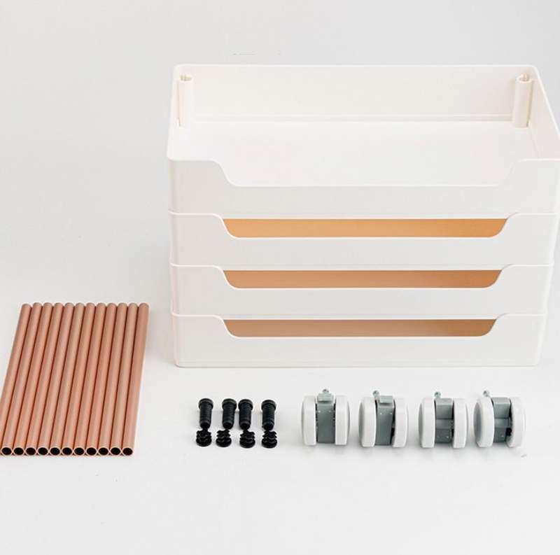 Rack Trolley Narrow Section Floor Multi-layer Book Storage Rack, Style:Three Layers