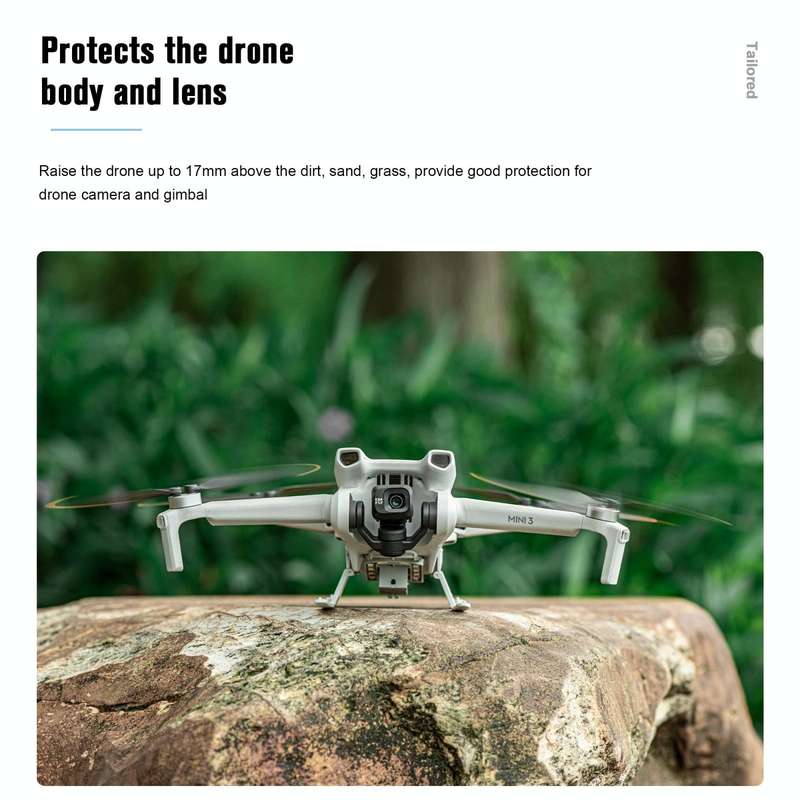 For DJI Mini 3 STARTRC LED Light Folding Anti-fall Heightened Landing Gear Training Rack (Grey)