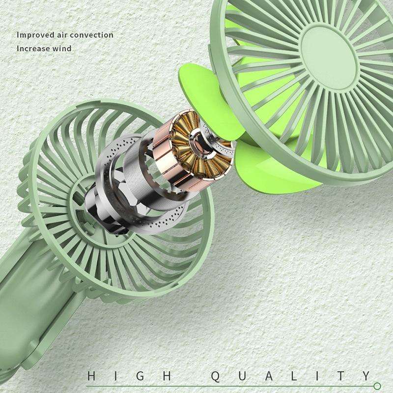 F1 USB Portable Lazy Hanging Neck Fan Mini Folding Handheld Fan(White)