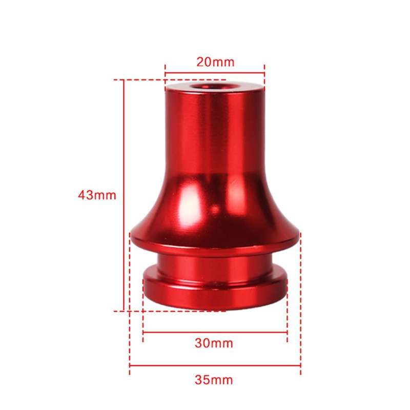 Car Gear Head Adapter Gear Lever Base Connector Stopper M12x1.25 with 3 Copper Adapter (Red)