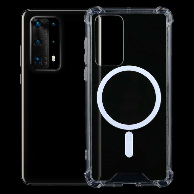 For Huawei P40 Pro Magsafe Case Clear Four-corner Airbag Shockproof PC + TPU Case with Magnetic(T...