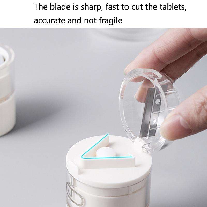 S0466 Medicine Cutter Tablet Grinding Cutter Medicine Dispensing Transparent Portable Storage Box...