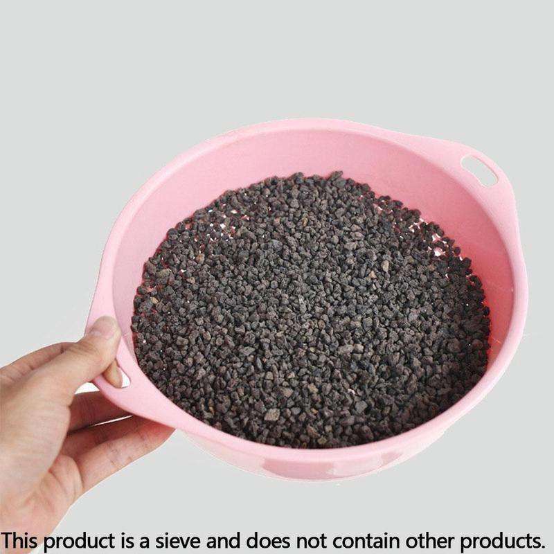Plastic Mesh Sieve Filter Gravel Stone Tool Soil Particle Sieve with Handrail Gardening Supplies(...