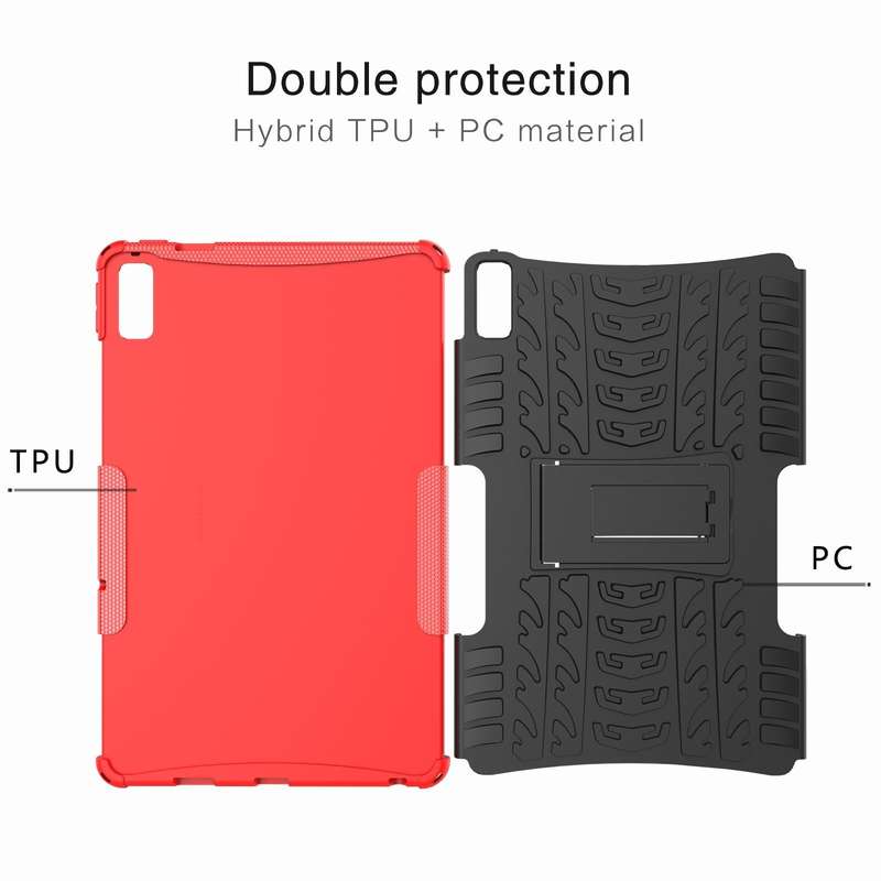 For Lenovo Tab M10 Tire Texture TPU + PC Tablet Case with Holder(Green)
