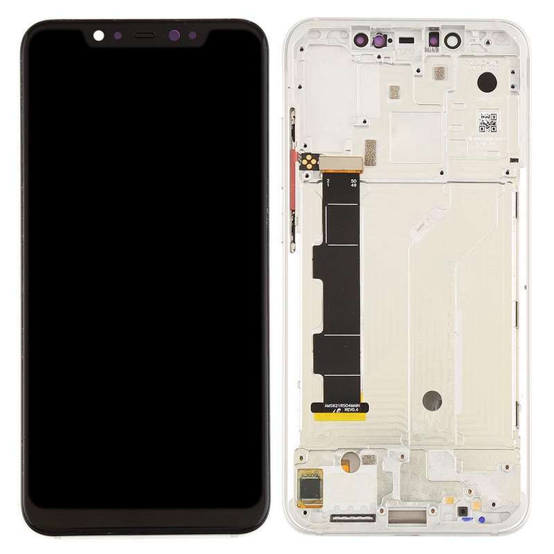 LCD Screen and Digitizer Full Assembly with Frame & Side Keys for Xiaomi Mi 8(Silver)