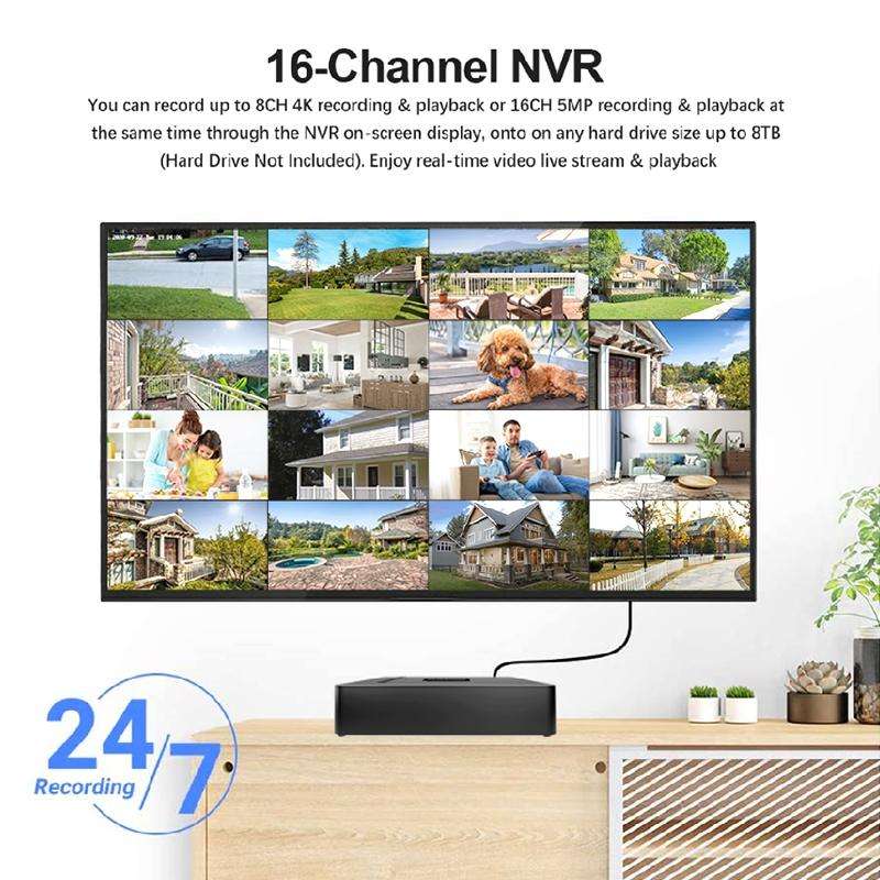 SriHome NVS003 4K Ultra HD 16 Channel Network Video Recorder, AU Plug