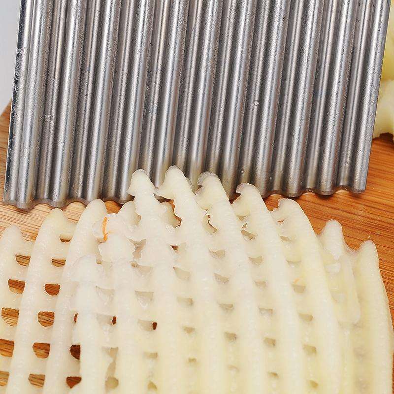 French Fries Cut Stainless Steel Saw Blade Serrated Cutter Fruit and Vegetable Tools Wave Knife K...