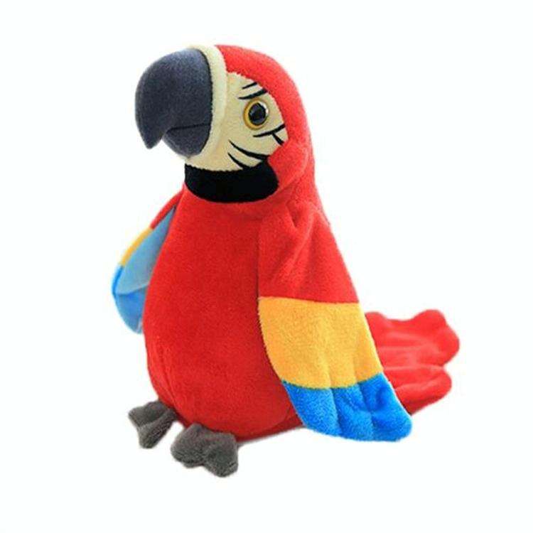 Plush Toy Parrots Recording Talking Parrots Will Twist the Fan Wings Children Toys, Size:Height 1...