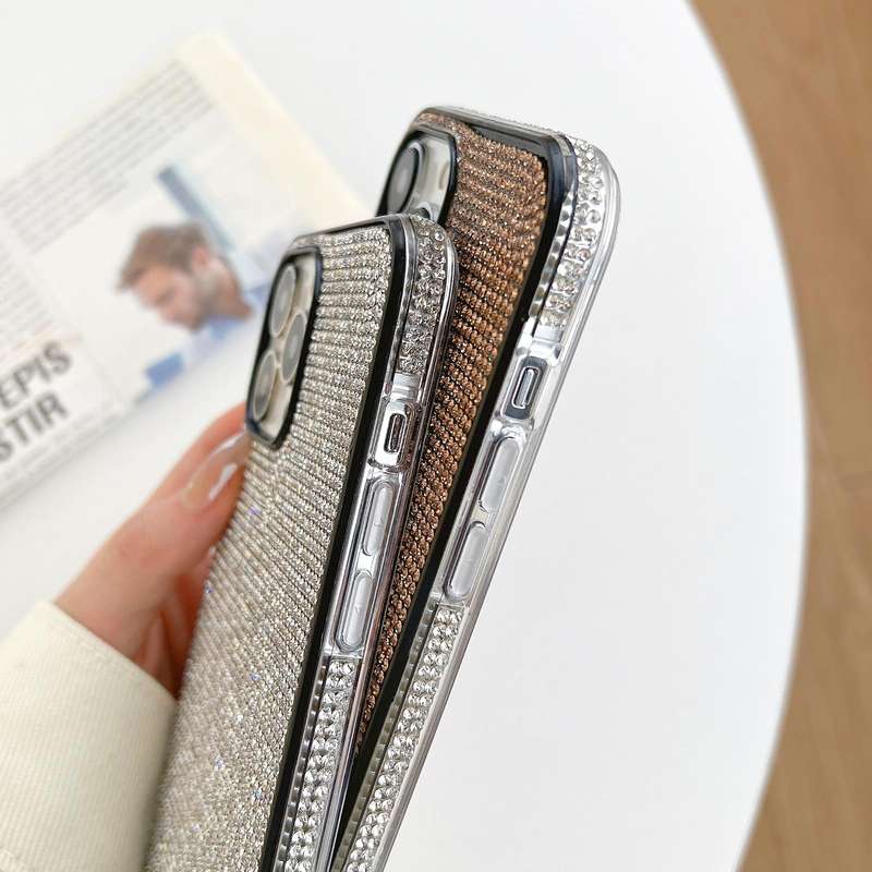 For iPhone 15 Solid Color Diamond TPU Phone Case(Silver)