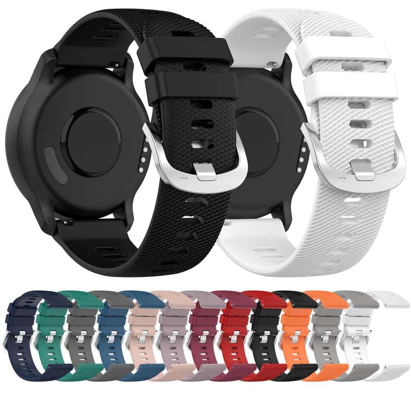 For Garmin Vivomove Sport 20mm Cross Textured Solid Color Silicone Watch Band(Black)