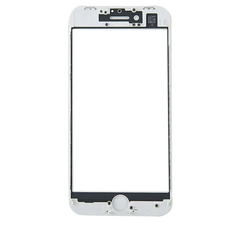 Front Screen Outer Glass Lens with Front LCD Screen Bezel Frame for iPhone 8(White)