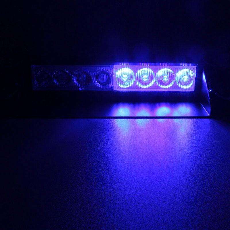 8W 800LM 8-LED Red + Blue Light 3-Modes Adjustable Angle Car Strobe Flash Dash Emergency Light Wa...