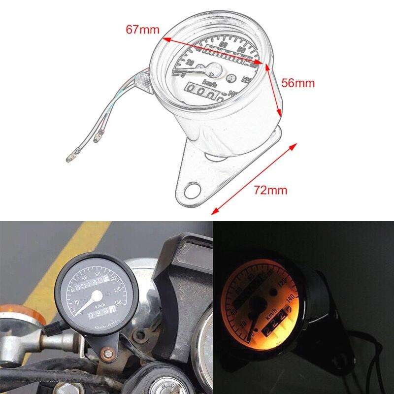 Motorcycle Retro Modified Odometer Speedometer Kilometer (Black)