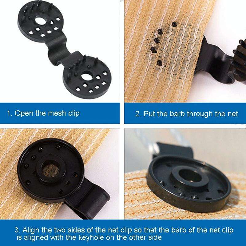 Sunshade Net Clip Garden Greenhouse Netting Shade Cloth Fastener(Black)