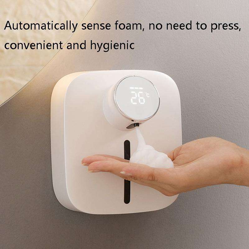 X101 Intelligent Automatic Sensor Soap Dispenser USB Rechargeable Wall-Mounted Foam Hand Washing ...
