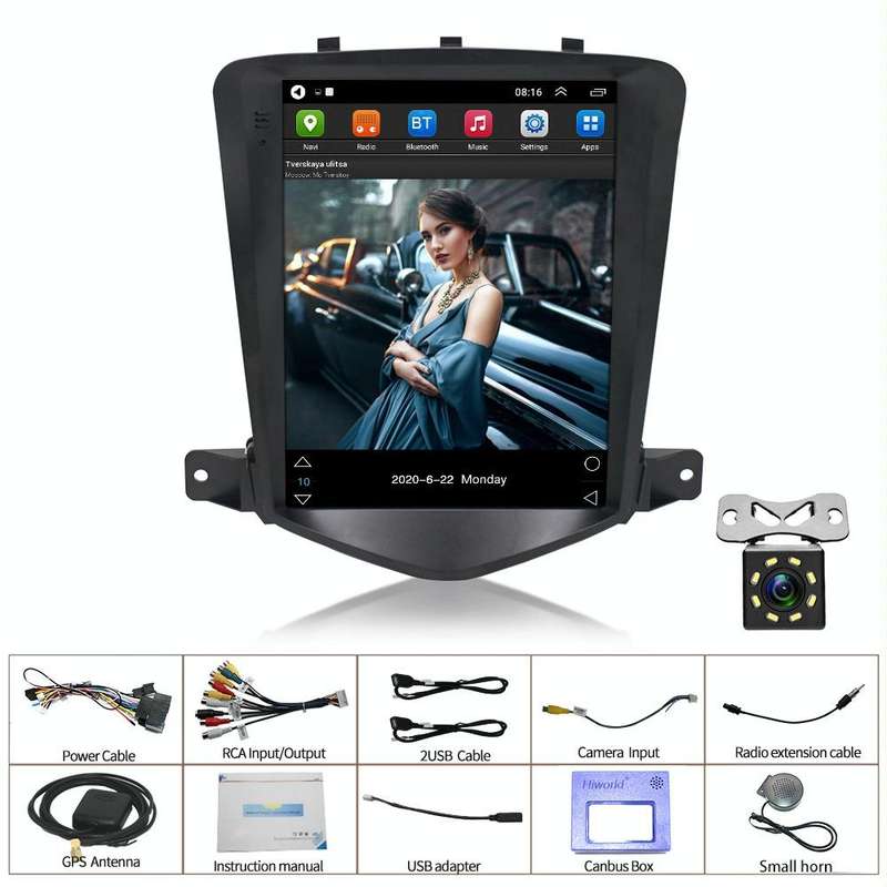 For Chevrolet Cruze 9.7 inch Navigation Integrated Machine, Style: Standard+8 Light Camera(1+16G)