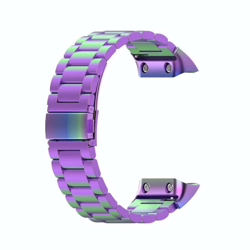 For Garmin Forerunner 35 / 30 Universal Three Beads Stainless Steel Watch Band(Colorful)