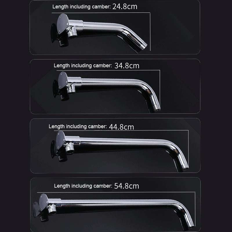 With Base Top Spray Rod Shower Tube Stainless Steel Shower Outlet Pipe Elbow, Size: 39cm