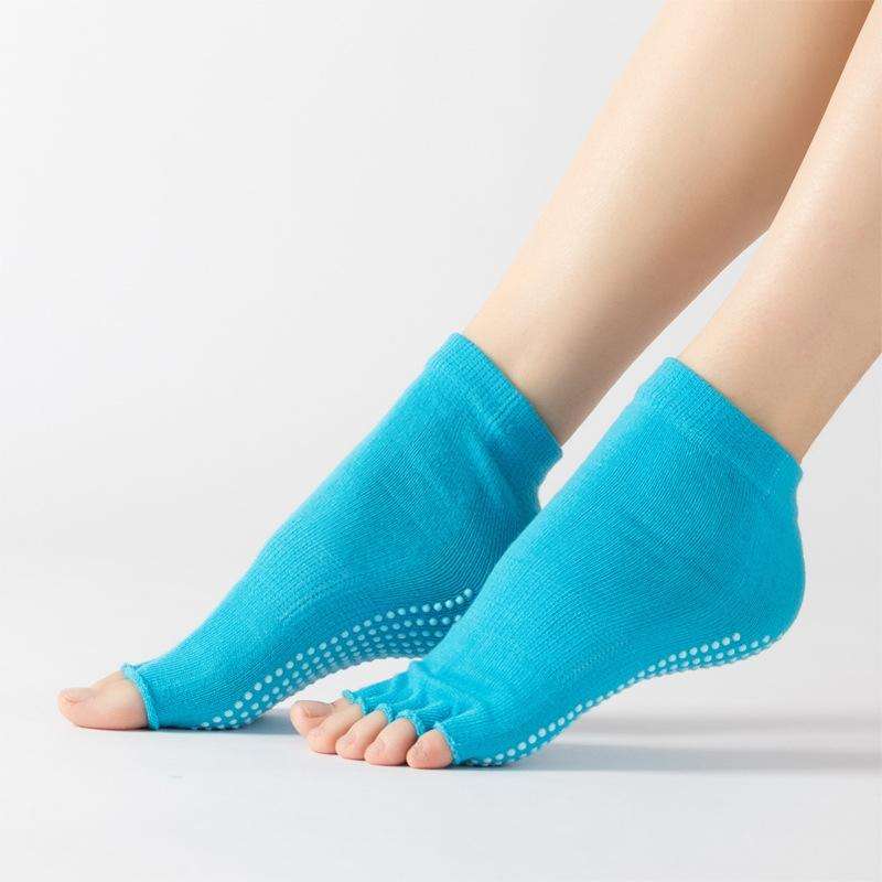 3 Pair Open-Toe Yoga Socks Indoor Sports Non-Slip Five-Finger Dance Socks, Size: One Size(Pure Co...