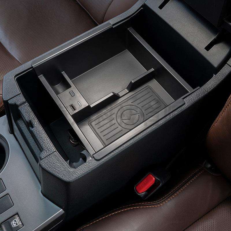 Multi-function Car Wireless Charger Rack Storage Box for Toyota Tacoma 2016-2021, Left Driving(Bl...