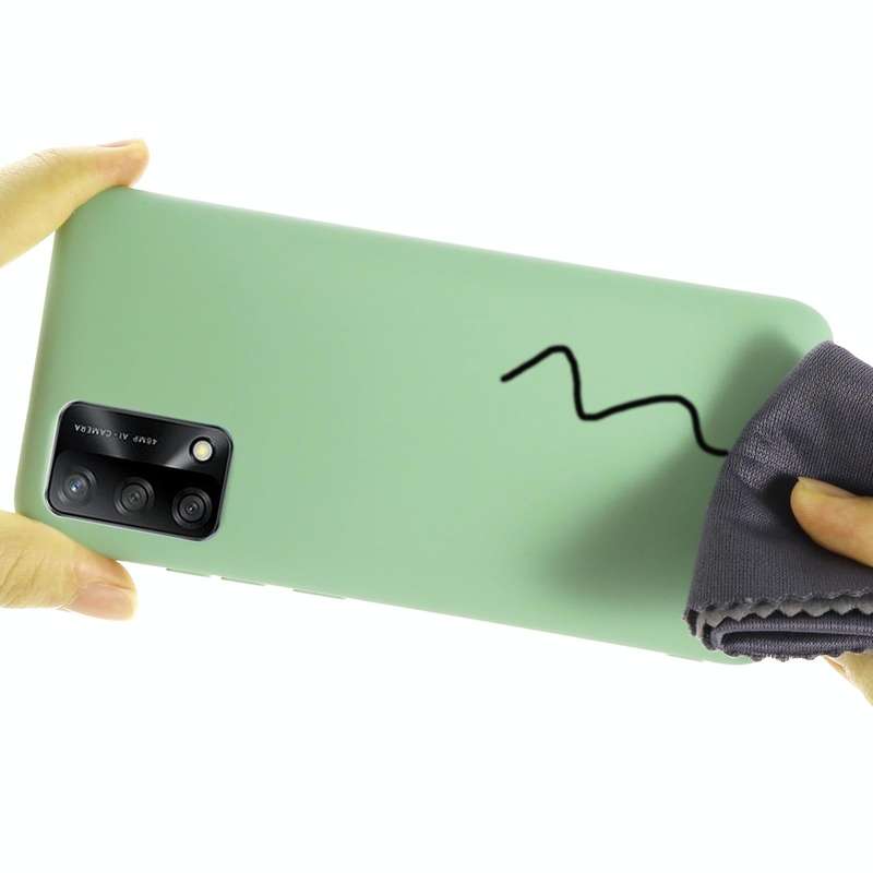 For OPPO A74 4G / F19 Pure Color Liquid Silicone Shockproof Full Coverage Case(Green)