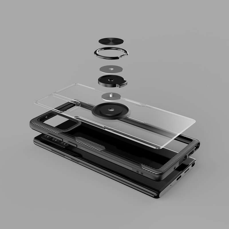 For Samsung Galaxy Note 20 Shockproof Transparent TPU + Acrylic Protective Case, with Ring Holder...