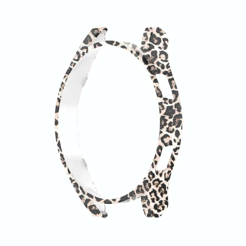 For Samsung Galaxy Watch4 Classic 46mm Half Coverage Hollowed PC Protective Case(Black Leopard Pr...