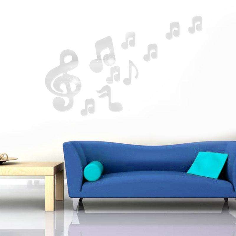 3D Musical Notes Acrylic Mirrors Wall Sticker Home Decor Living Room Wall Decoration Art DIY Wall...