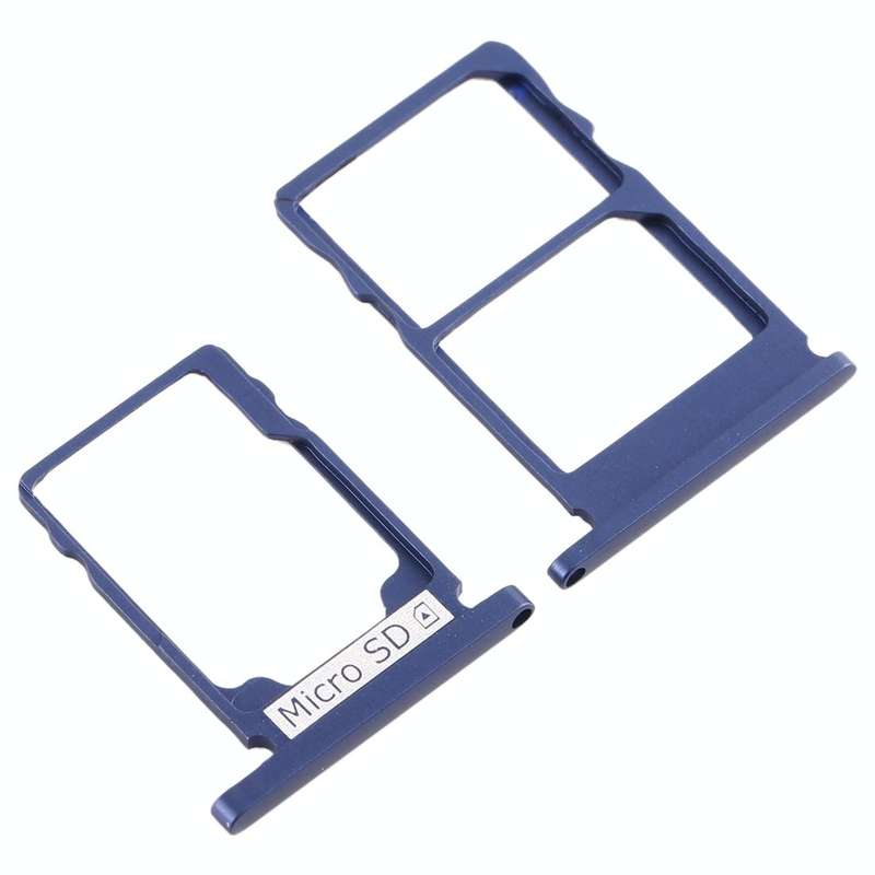 SIM Card Tray + SIM Card Tray + Micro SD Card Tray for Nokia 5.1 TA-1075 (Blue)